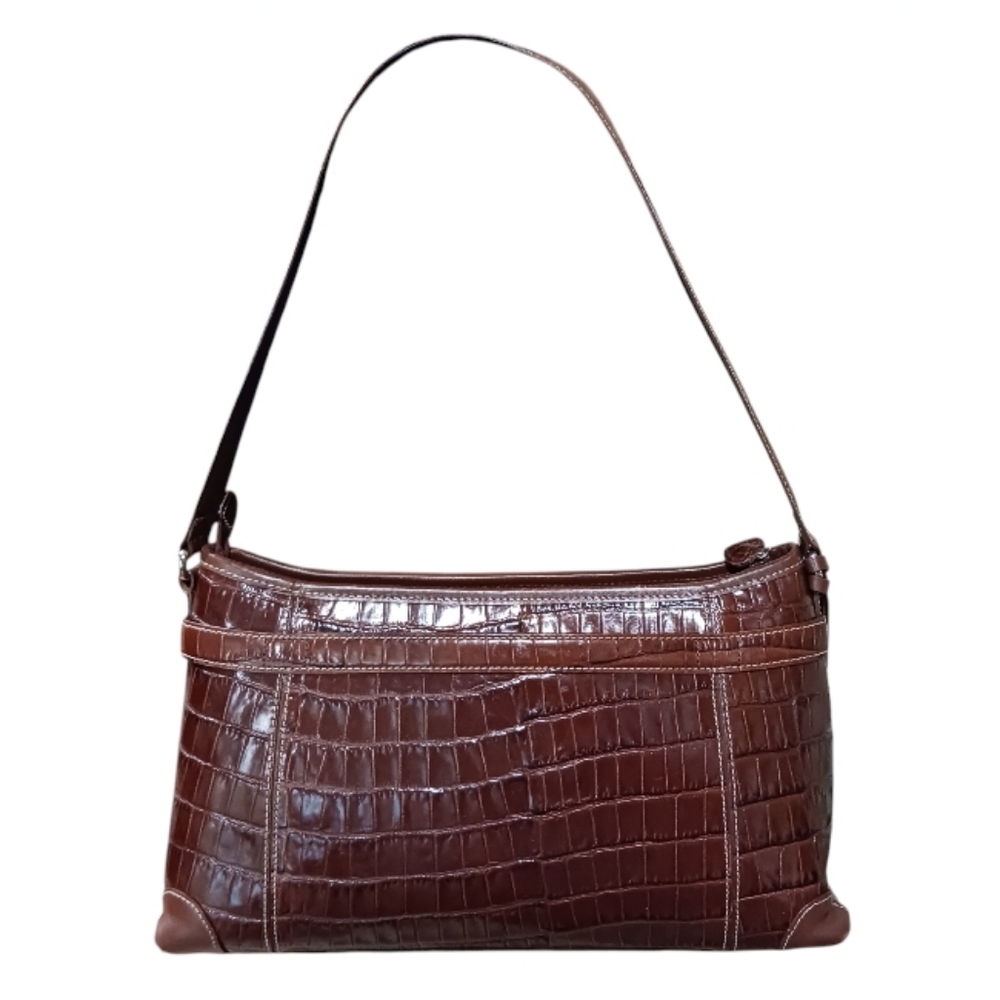 Brighton Anabella Croc Embossed Leather Shoulder Bag Retired - Picture 4 of 16
